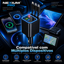 Nexium Pro PowerHub™ - Carregador Veicular 7 em 1 com Cabos Retráteis e Display de Voltagem [LANÇAMENTO 2026]